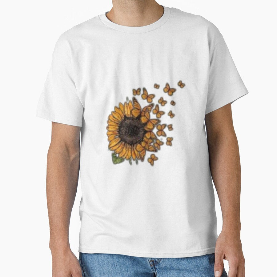 Sunflower Butterfly Print Crew Neck Women's Clothing - Adult & Kids T-Shirts, Sweatshirts & Hoodies apparel design preview 1