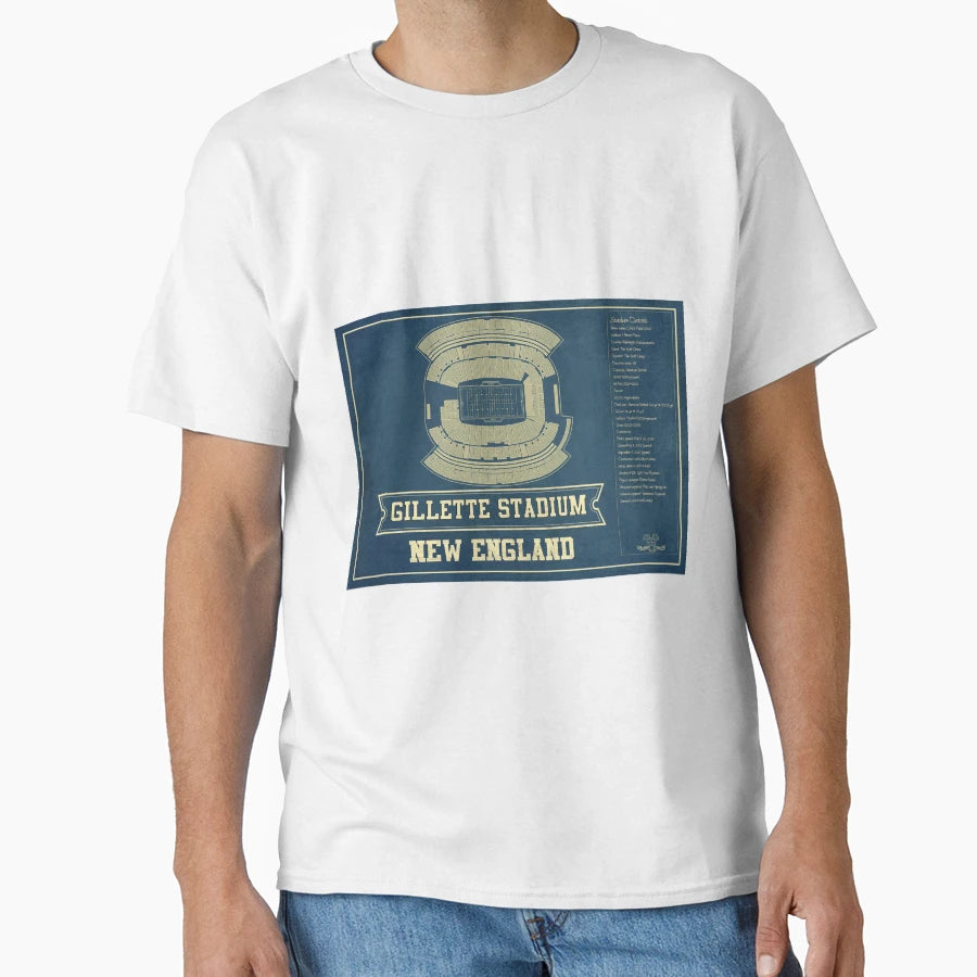 New England Patriots Gillette Stadium T-Shirt - Custom Art Print Men Women - T-Shirt, Sweatshirt, Hoodie