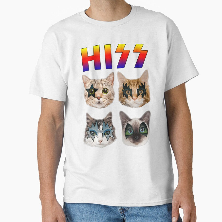 Hiss Funny Cats Kittens Rock Rockin Short Sleeve Pun - Adult & Kids T-Shirts, Sweatshirts & Hoodies apparel design preview 1