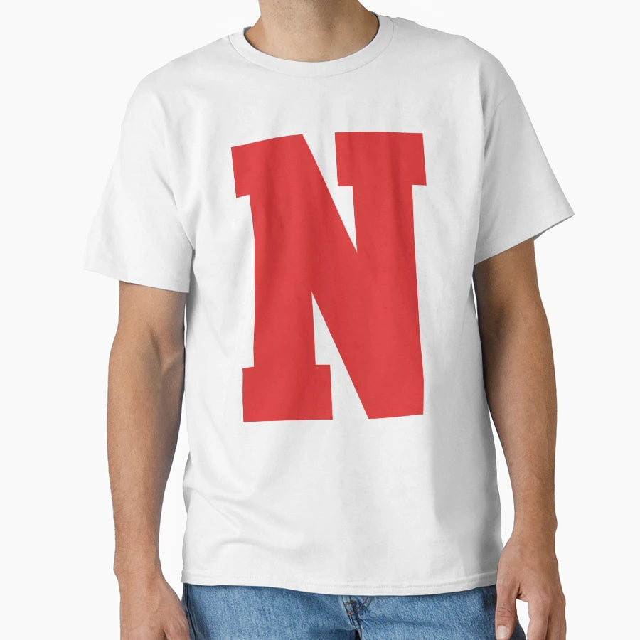 Alphabet Red N Sports Letter N T-Shirt - Fun Novelty Design for Adults - T-Shirt, Sweatshirt, Hoodie
