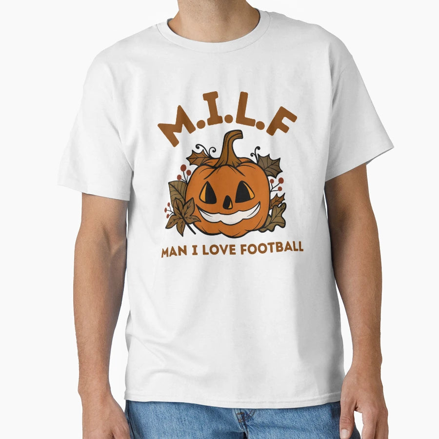 I Love Football Milf Halloween T-Shirt - Aesthetic Graphic Men Women - T-Shirt, Sweatshirt, Hoodie