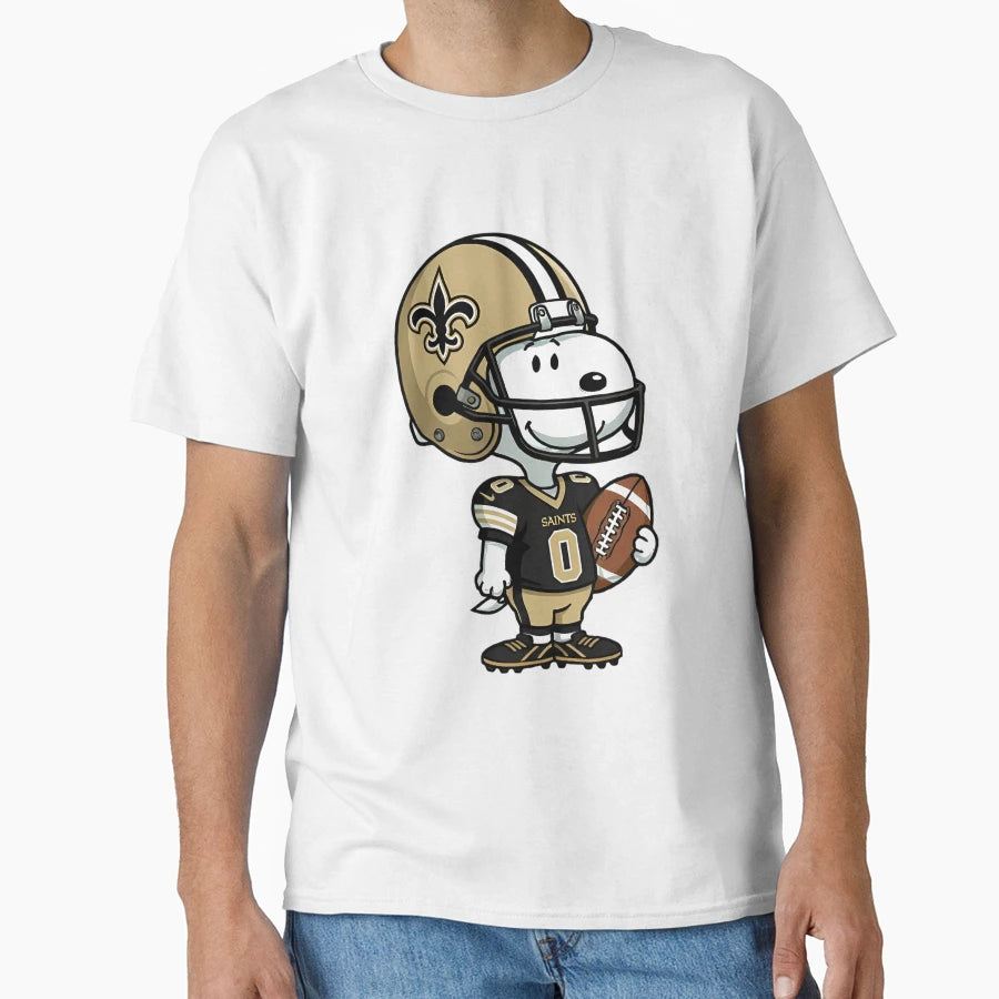 Snoopy Football New Orleans T-Shirt - Casual Everyday Wear for Adults - T-Shirt, Sweatshirt, Hoodie