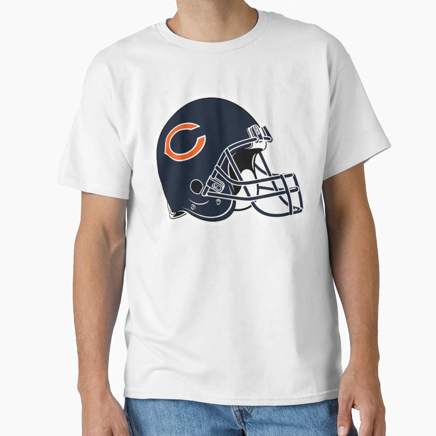 Chicago Football Helmet T-Shirt - Graphic Print Unisex - T-Shirt, Sweatshirt, Hoodie