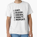 Eat Sleep Drink Draft Repeat Black T-Shirt - Minimalist Print for Adults - T-Shirt, Sweatshirt, Hoodie