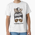 Football Sister Messy Bun Sports T-Shirt - Minimalist Print for Adults - T-Shirt, Sweatshirt, Hoodie