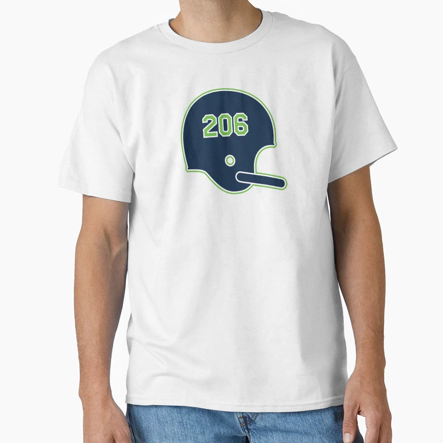 Seattle Seahawks 206 Helmet T-Shirt - Novelty Apparel Unisex - T-Shirt, Sweatshirt, Hoodie