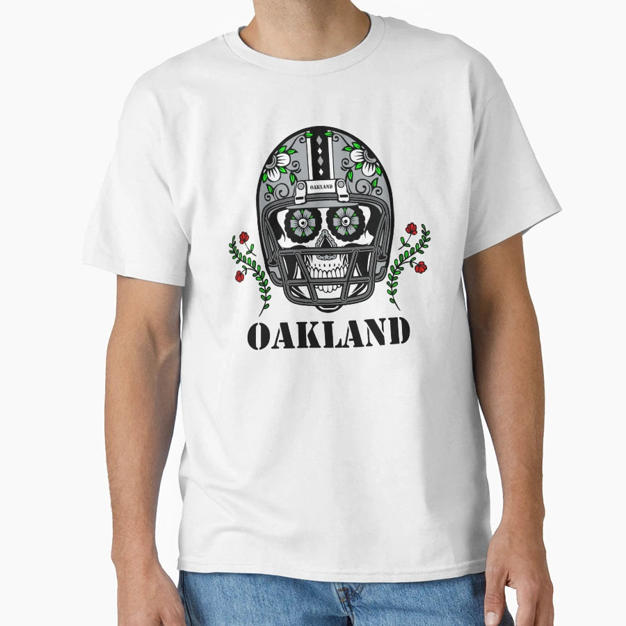 Oakland Football Helmet Sugar T-Shirt - Fun Novelty Design for Adults - T-Shirt, Sweatshirt, Hoodie
