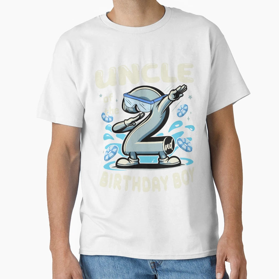 Uncle 2Nd Bithday Swim Lessons B Day T-Shirt - Graphic Print Men Women - T-Shirt, Sweatshirt, Hoodie