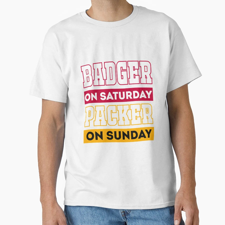 Badger Saturday Packer Sunday Green T-Shirt - Streetwear Style for Adults - T-Shirt, Sweatshirt, Hoodie