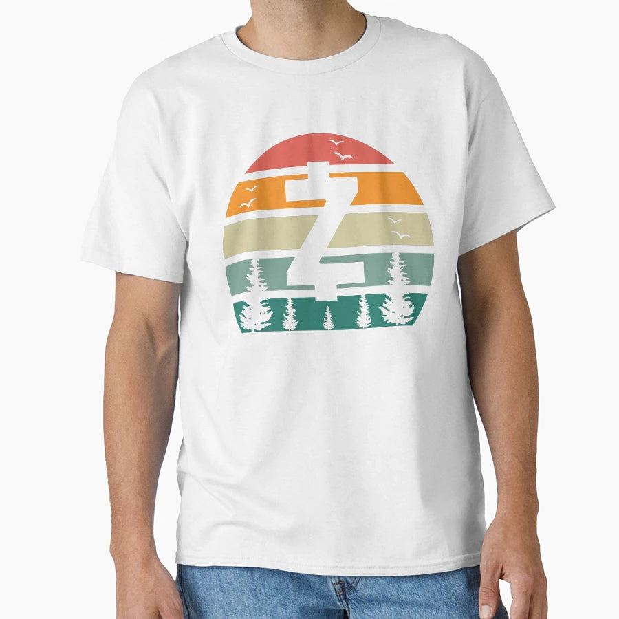 Zcash Zec Crypto Sunset T-Shirt - Trendy Graphic for Adults - T-Shirt, Sweatshirt, Hoodie