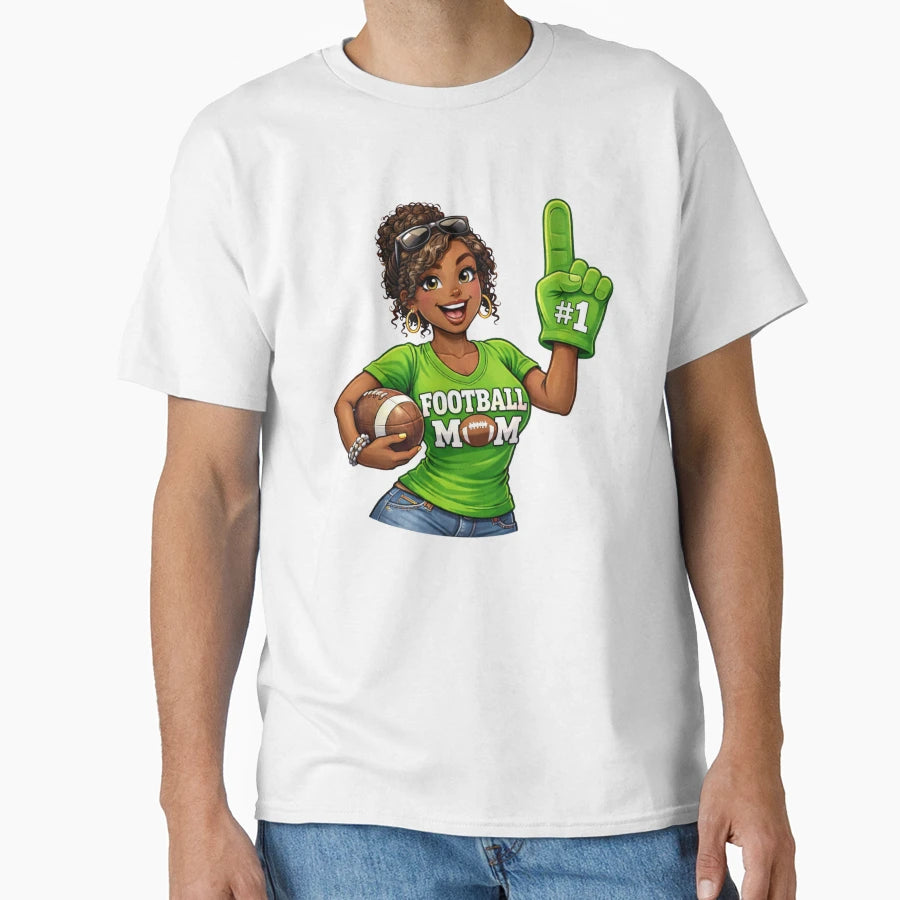 Football Mom Sports T-Shirt - Custom Art Print for Adults - T-Shirt, Sweatshirt, Hoodie