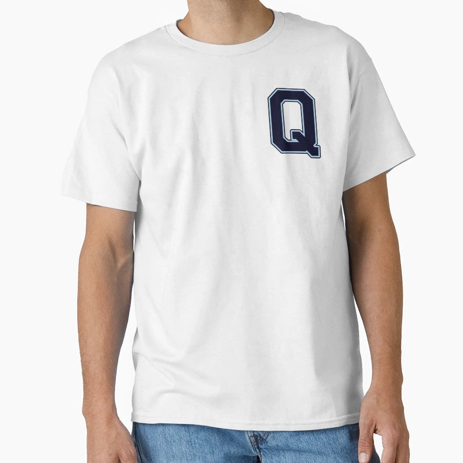 Navy Blue Letter Q Initial Monogram T-Shirt - Graphic Print Men Women - T-Shirt, Sweatshirt, Hoodie