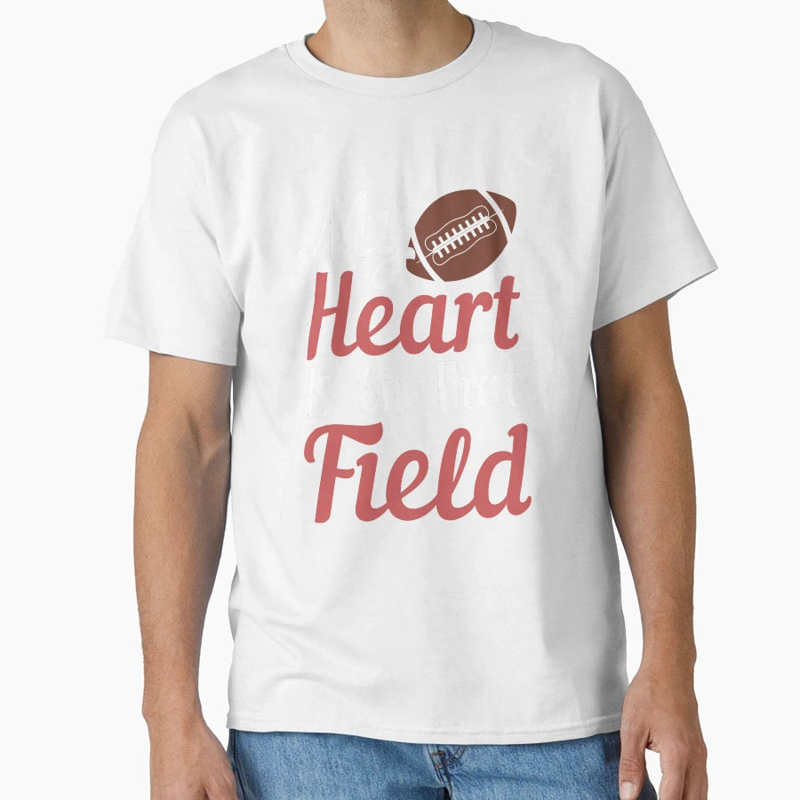 My Second Love Is Football Heart Field T-Shirt - Trendy Graphic Unisex - T-Shirt, Sweatshirt, Hoodie