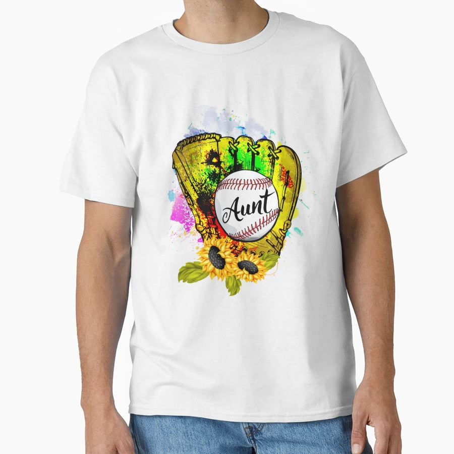 Aunt Sunflower Baseball Baseball T-Shirt - Fun Novelty Design for Adults - T-Shirt, Sweatshirt, Hoodie