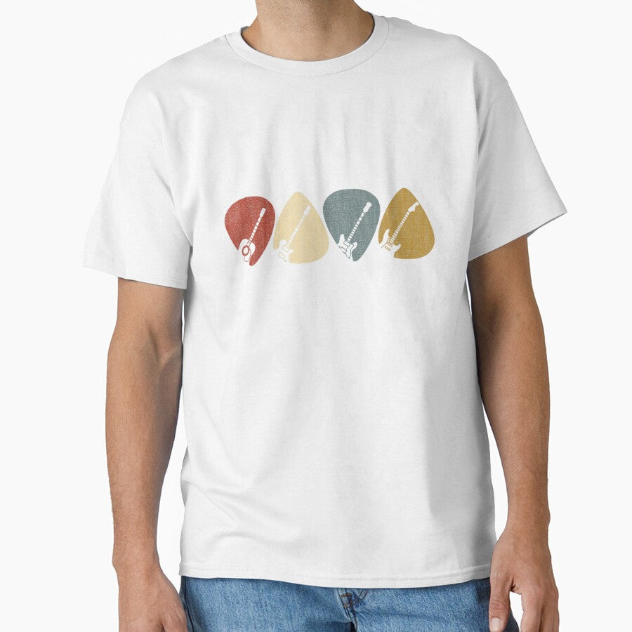 Guitar Pick Gift For Guitarist Retro Vintage Short - Adult & Kids T-Shirts, Sweatshirts & Hoodies apparel design preview 1