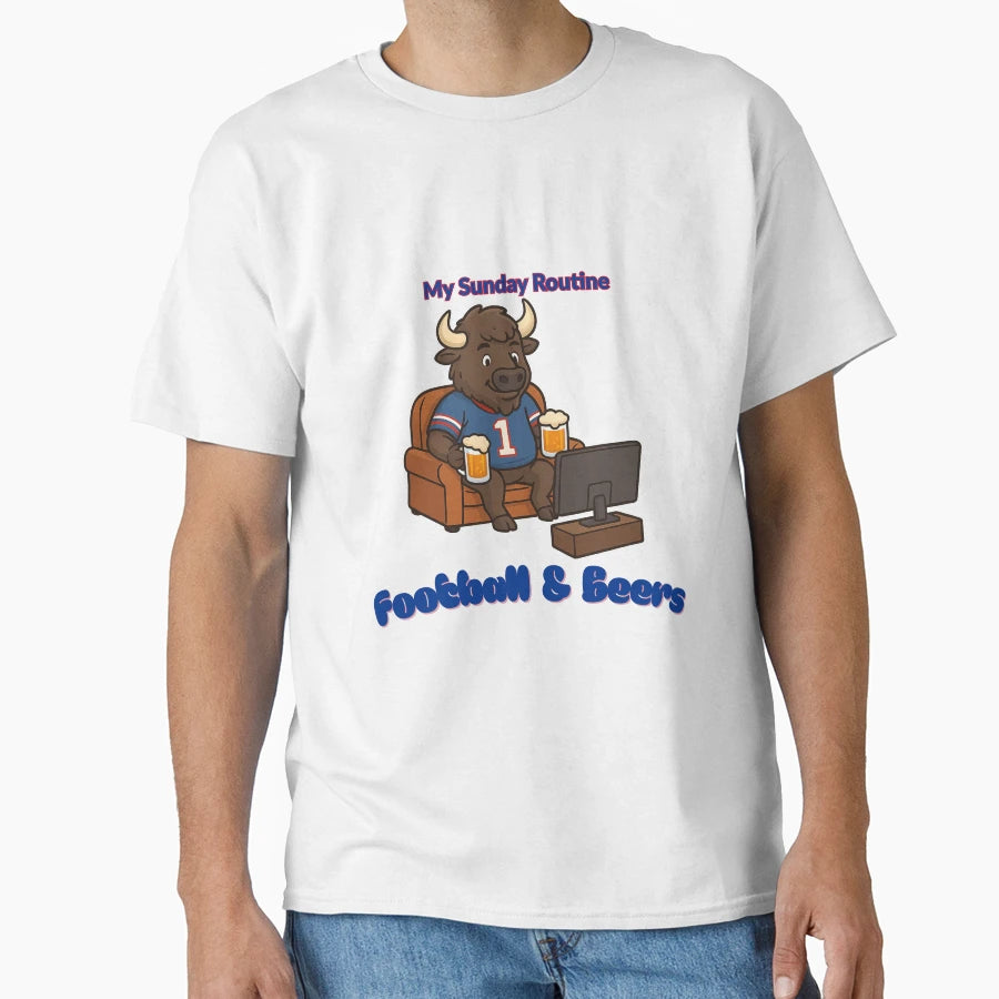 Buffalo Bills My Sunday Routine Billy T-Shirt - Trendy Graphic Unisex - T-Shirt, Sweatshirt, Hoodie