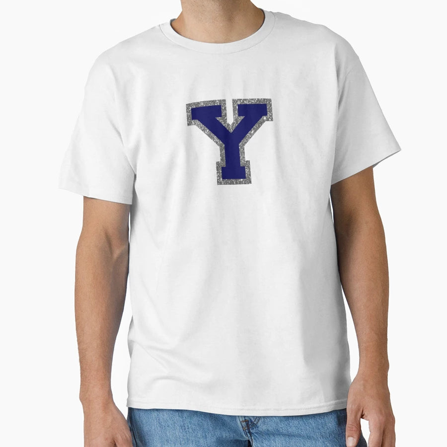 Silver And Navy Varsity Letter Y T-Shirt - Casual Everyday Wear Unisex - T-Shirt, Sweatshirt, Hoodie