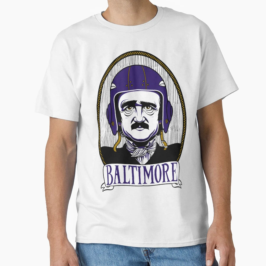 Baltimore Ravin Edgar Allan Poe Ravens T-Shirt - Unique Graphic for Adults - T-Shirt, Sweatshirt, Hoodie