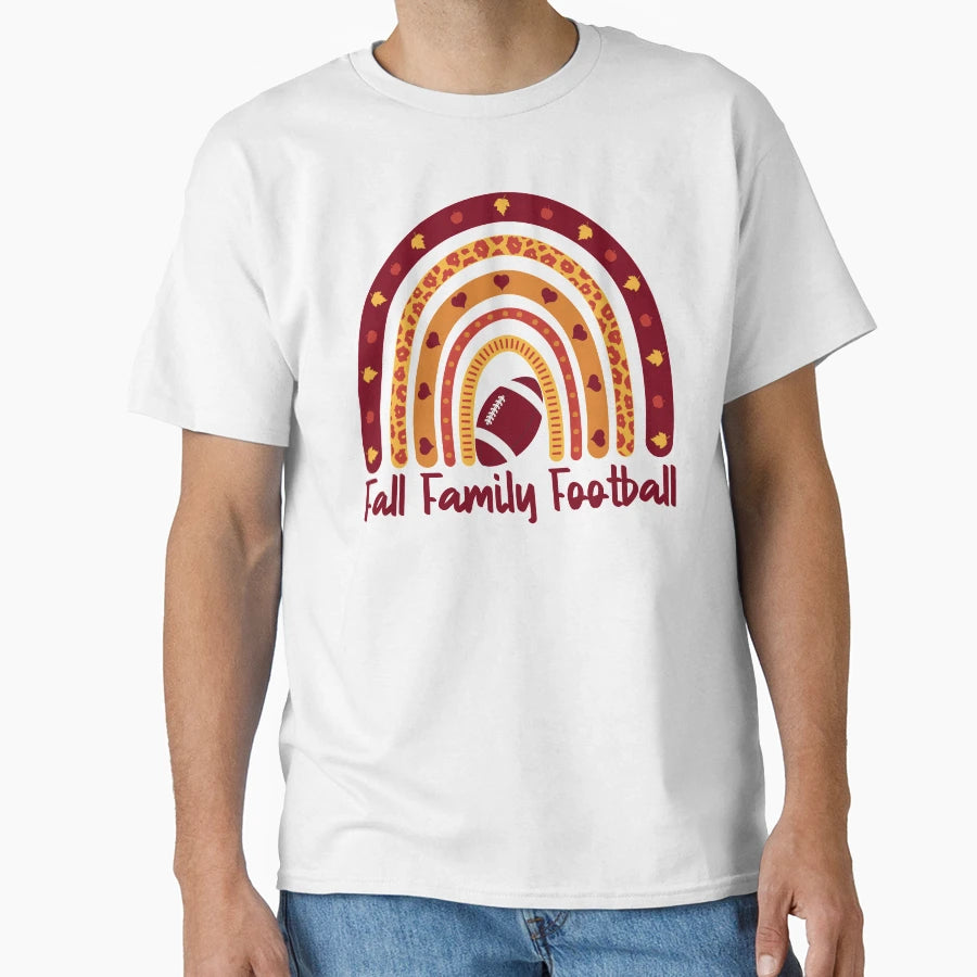 Boho Rainbow Fall Family Football Fall T-Shirt - Aesthetic Graphic Unisex - T-Shirt, Sweatshirt, Hoodie