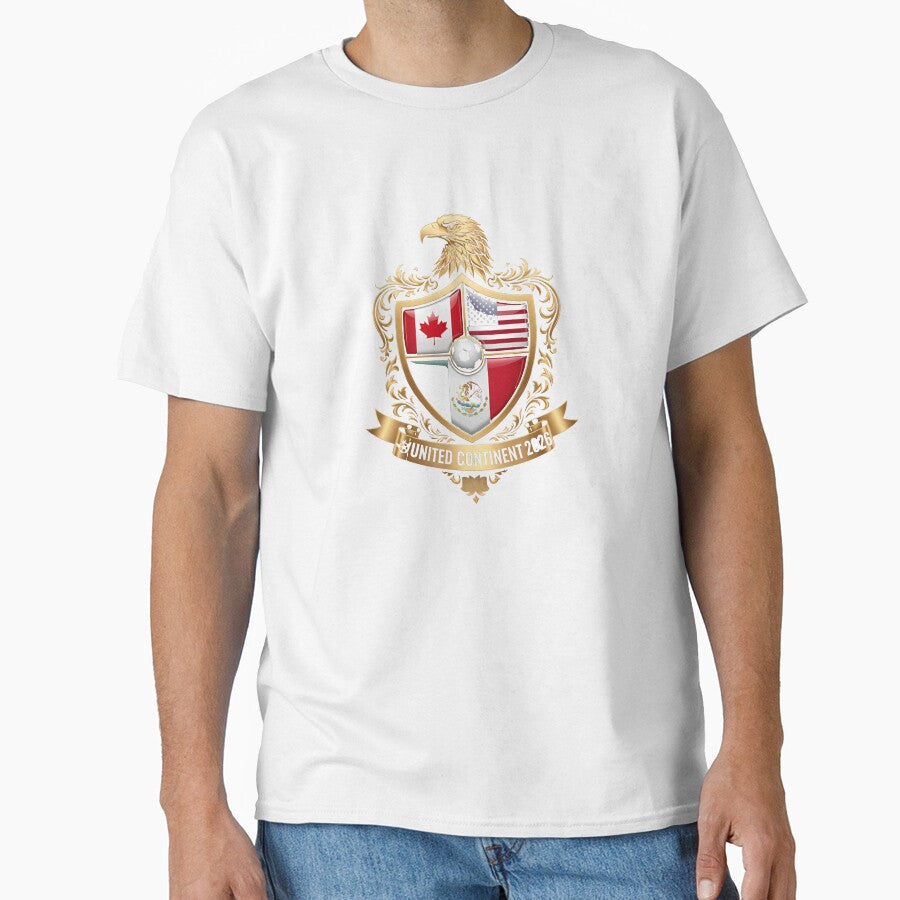 Golden Continental Eagle Soccer World Cup Crest 2026 - Adult & Kids T-Shirts, Sweatshirts & Hoodies apparel design preview 1