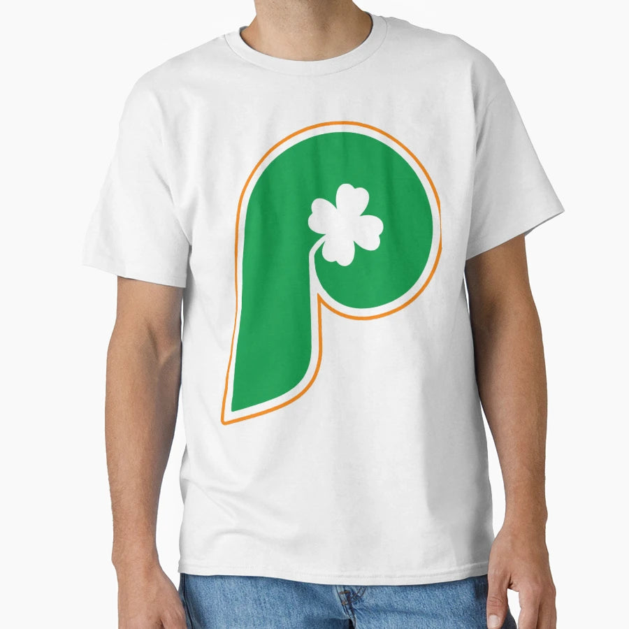 Philadelphia Baseball Irish Four Leaf T-Shirt - Minimalist Print Unisex - T-Shirt, Sweatshirt, Hoodie