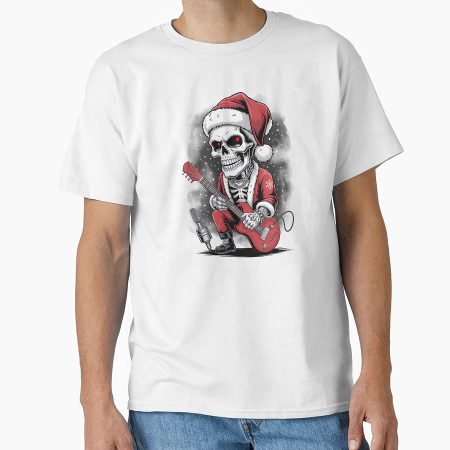 Skull Santas Favorite Human Merry Squad T-Shirt - Minimalist Print Unisex - T-Shirt, Sweatshirt, Hoodie