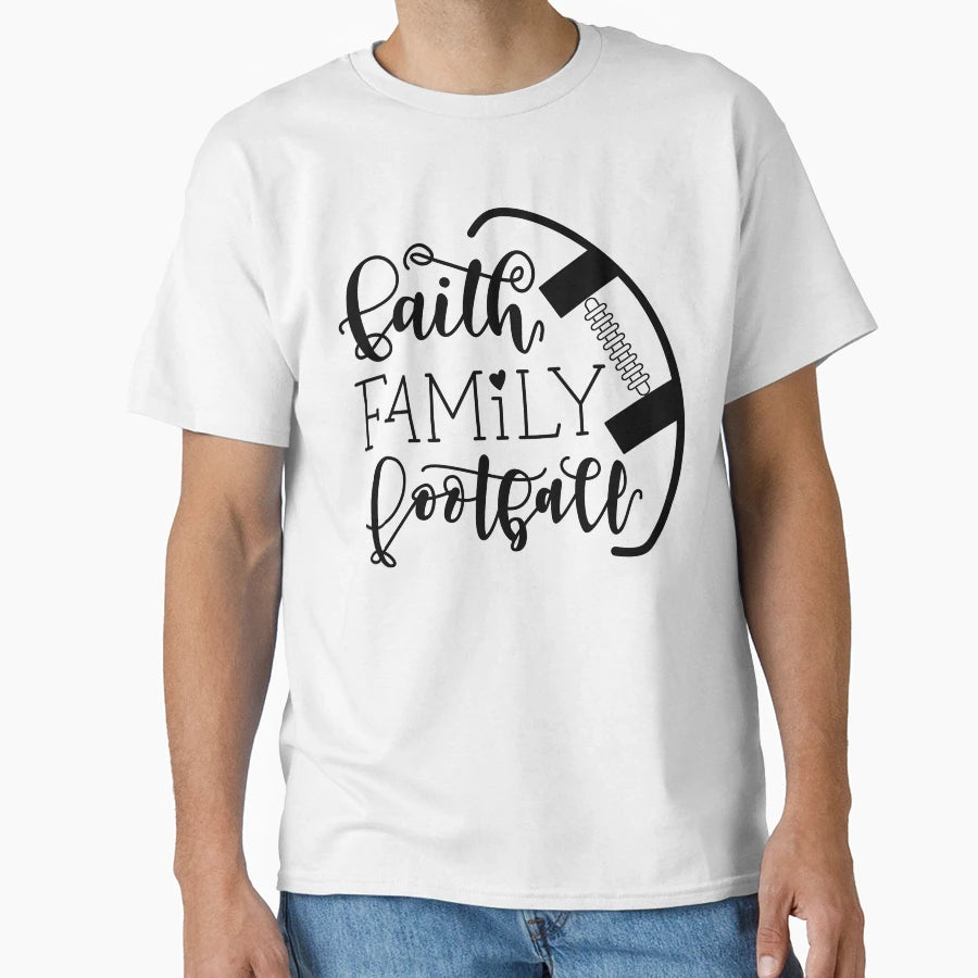Faith Family Football Christian Hoodie - Graphic Print for Adults - T-Shirt, Sweatshirt, Hoodie