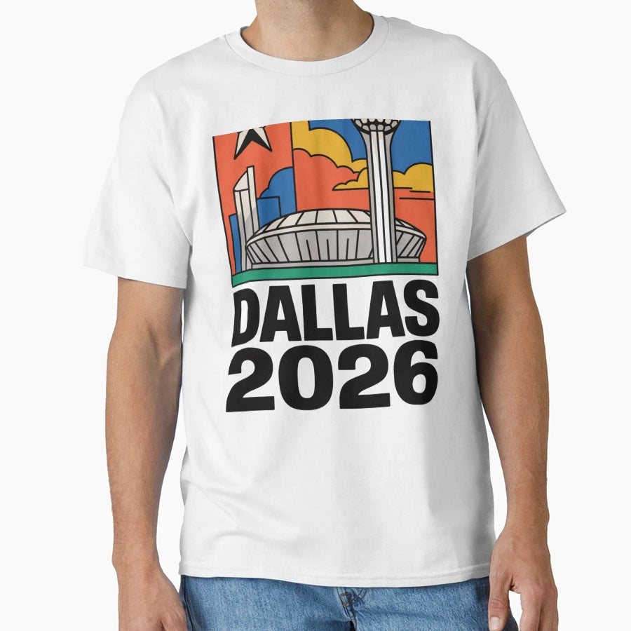 Dallas 2026 Texas Soccer Souvenir V22 T-Shirt - Novelty Apparel Men Women - T-Shirt, Sweatshirt, Hoodie