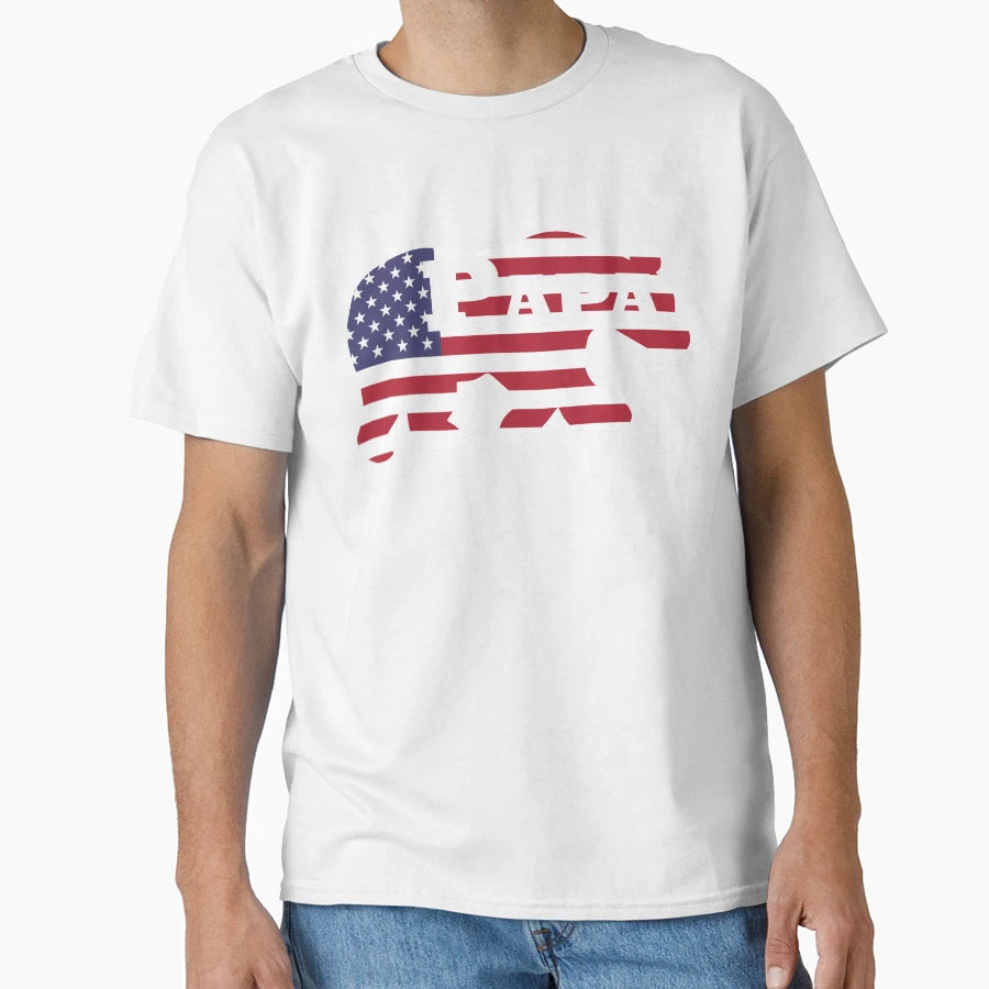 Papa Bear Usa T-Shirt - Aesthetic Graphic Unisex - T-Shirt, Sweatshirt, Hoodie