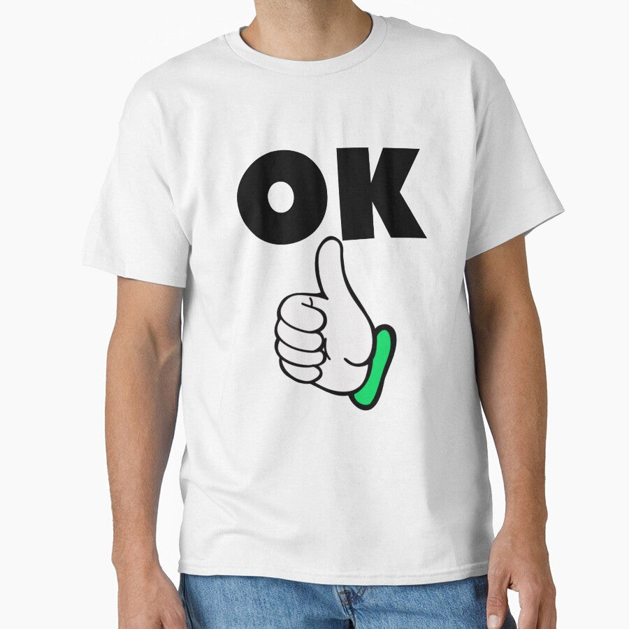 OK Thumbs Up Minimal Graphic Design by bulbul Islam - Adult & Kids T-Shirts, Sweatshirts & Hoodies apparel design preview 1
