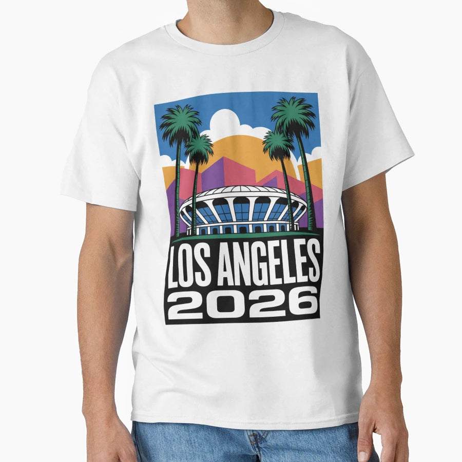 Los Angeles 2026 Palm Tree Sunset V2 T-Shirt - Minimalist Print Unisex - T-Shirt, Sweatshirt, Hoodie