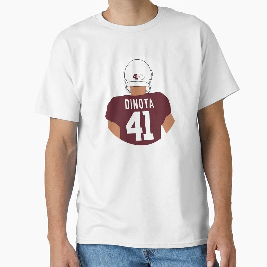 Dinota Football Player T-Shirt - Minimalist Print Unisex - T-Shirt, Sweatshirt, Hoodie