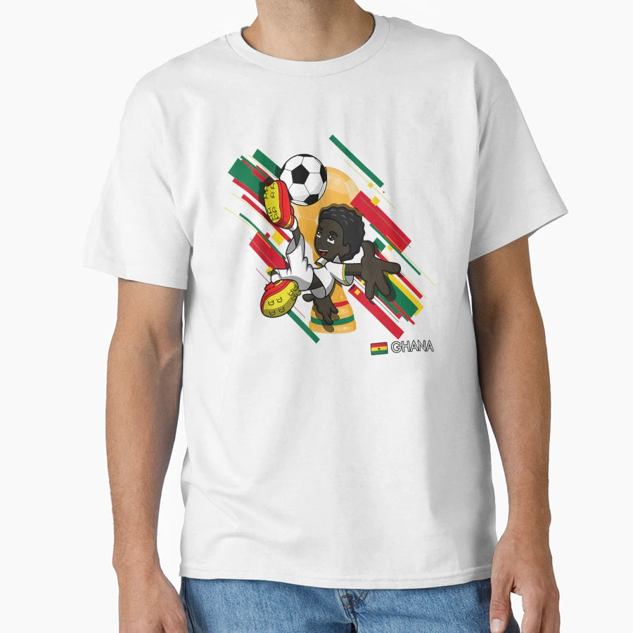 Ghana Football Soccer Playing Soccer T-Shirt - Minimalist Print Unisex - T-Shirt, Sweatshirt, Hoodie