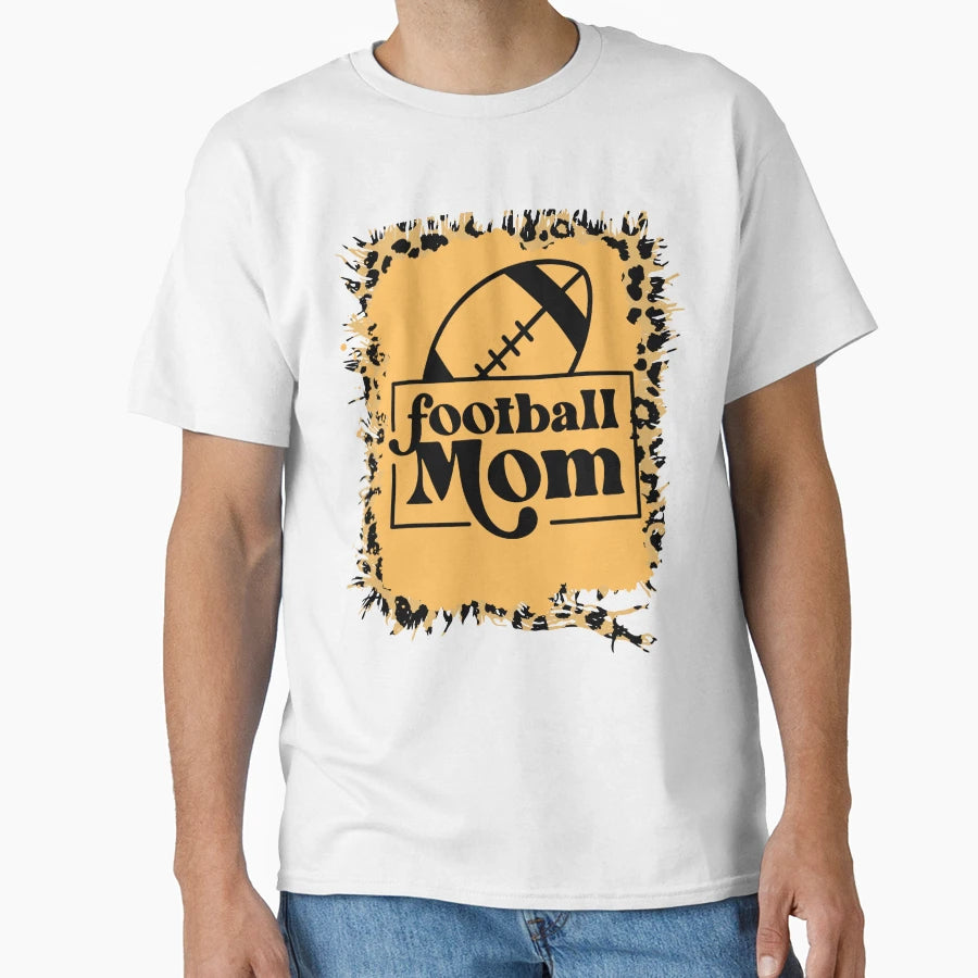 Football Mom Leopard T-Shirt - Aesthetic Graphic Unisex - T-Shirt, Sweatshirt, Hoodie