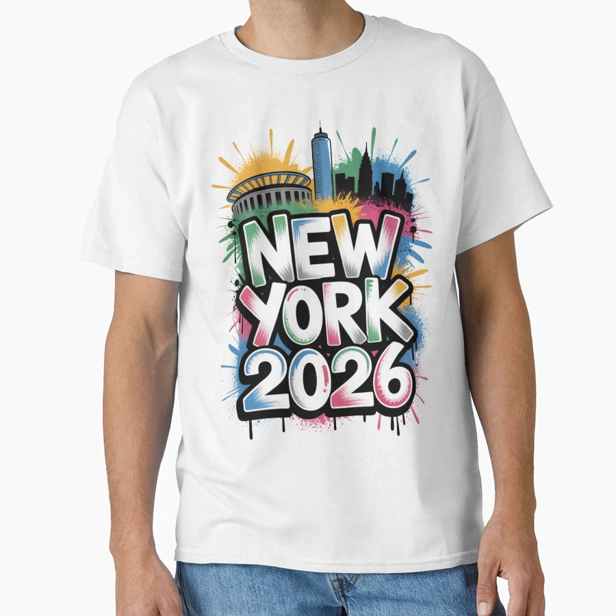 New York 2026 Metlife Stadium Skyline V5 T-Shirt - Minimalist Print Unisex - T-Shirt, Sweatshirt, Hoodie