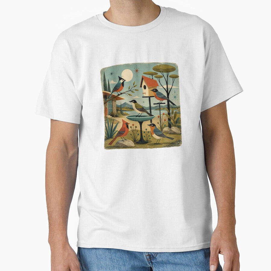 Mid-Century modern birds. by Moon Hollow Outfitters - Adult & Kids T-Shirts, Sweatshirts & Hoodies apparel design preview 1