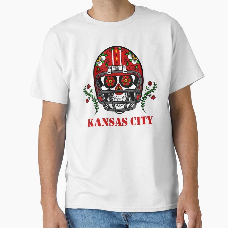 Kansas City Football Helmet Sugar T-Shirt - Minimalist Print for Adults - T-Shirt, Sweatshirt, Hoodie