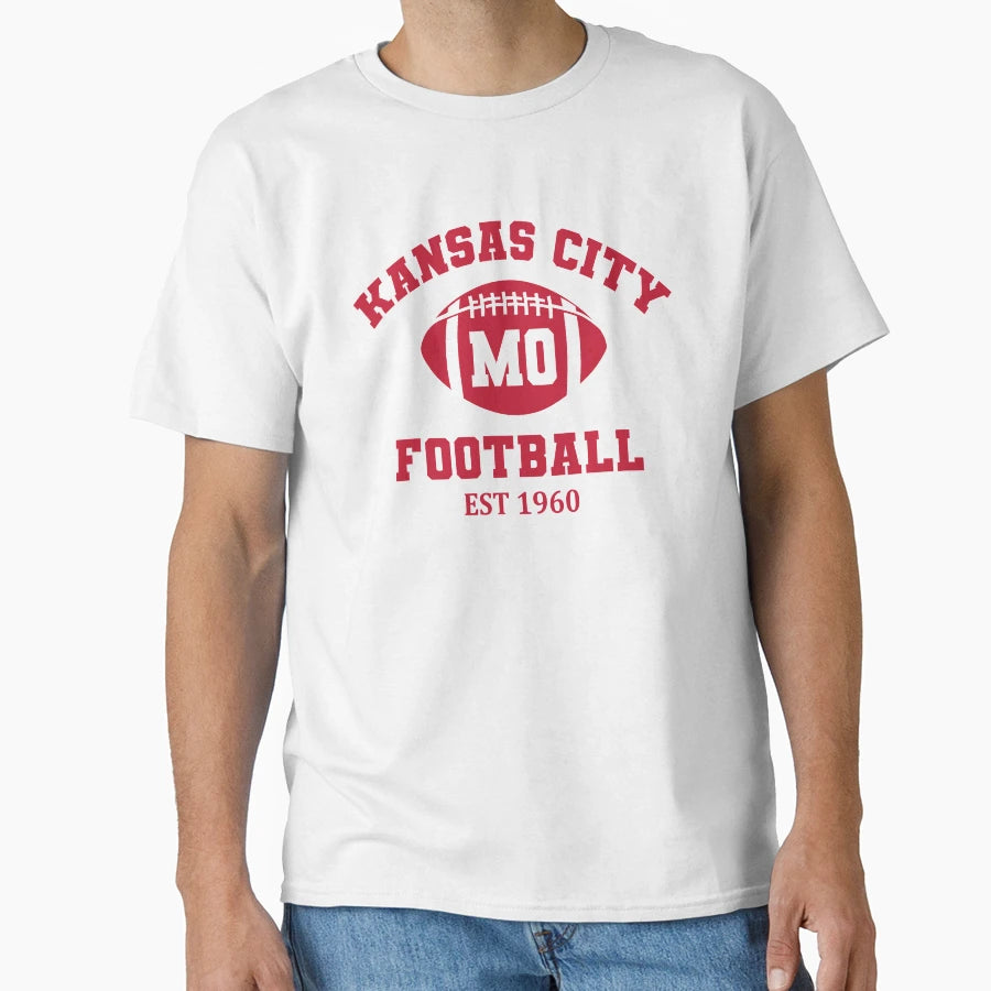Kansas City Football Est 1960 T-Shirt - Aesthetic Graphic for Adults - T-Shirt, Sweatshirt, Hoodie