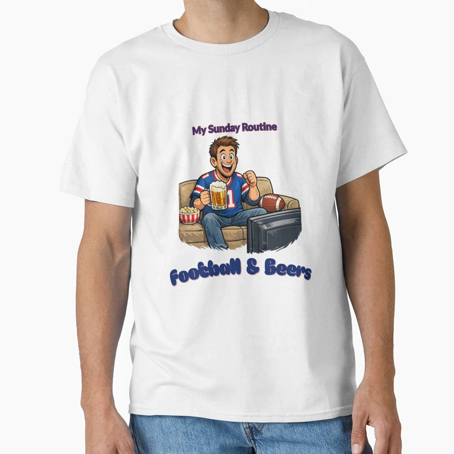 New York Giants My Sunday Routine T-Shirt - Novelty Apparel for Adults - T-Shirt, Sweatshirt, Hoodie