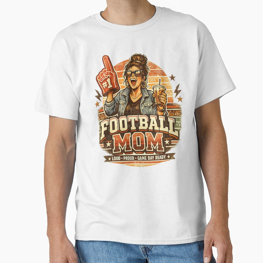 Football Mom T-Shirt - Custom Art Print for Adults - T-Shirt, Sweatshirt, Hoodie