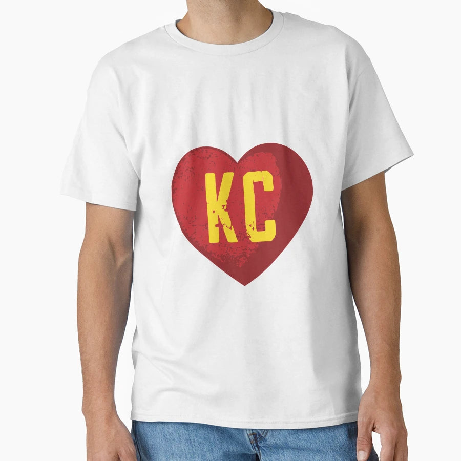 I Love Kansas City Heart Kc Football T-Shirt - Graphic Print Unisex - T-Shirt, Sweatshirt, Hoodie