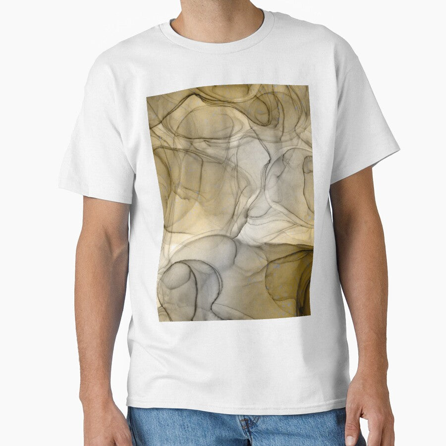 Abstract liquid art alcohol ink, marble design, beige - Adult & Kids T-Shirts, Sweatshirts & Hoodies apparel design preview 1