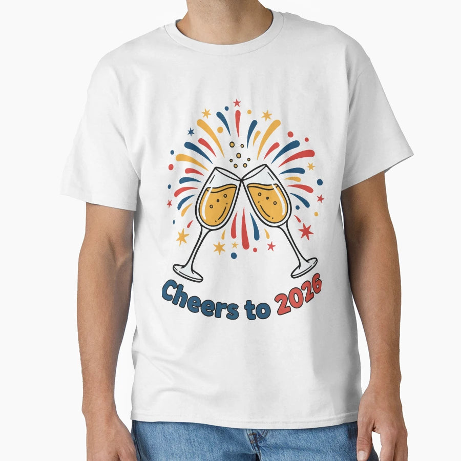 Cheers To 2026 Fireworks Celebration T-Shirt - Fun Novelty Design Men Women - T-Shirt, Sweatshirt, Hoodie