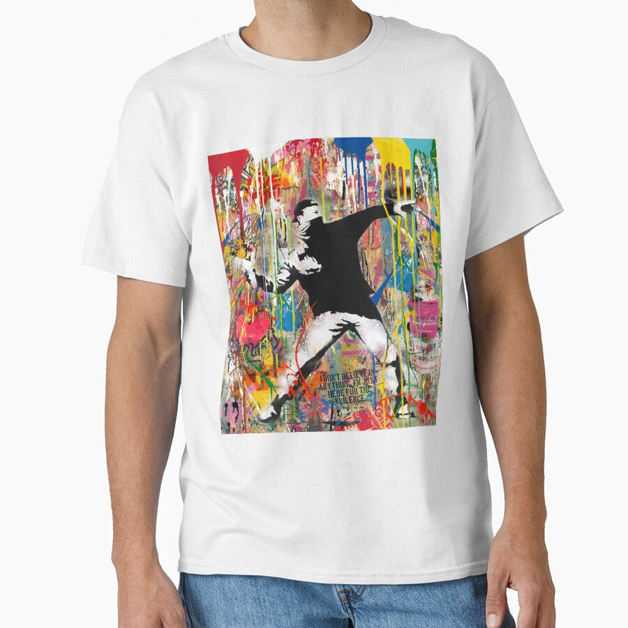Flower Thrower Pop Street Art Colorful by - Adult & Kids T-Shirts, Sweatshirts & Hoodies apparel design preview 1