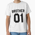 Brother 01 Brother Number One White T-Shirt - Graphic Print Unisex - T-Shirt, Sweatshirt, Hoodie