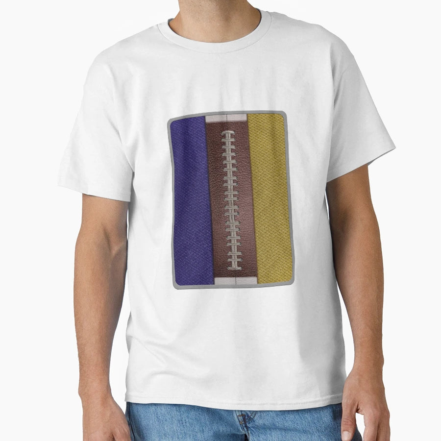 Football Purple Black Yellow Gold T-Shirt - Custom Art Print Men Women - T-Shirt, Sweatshirt, Hoodie