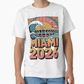 Miami 2026 Ocean Wave Football V20 T-Shirt - Aesthetic Graphic Men Women - T-Shirt, Sweatshirt, Hoodie