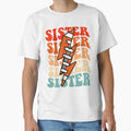 Football Sister Groovy Lightning Bolt T-Shirt - Custom Art Print Men Women - T-Shirt, Sweatshirt, Hoodie