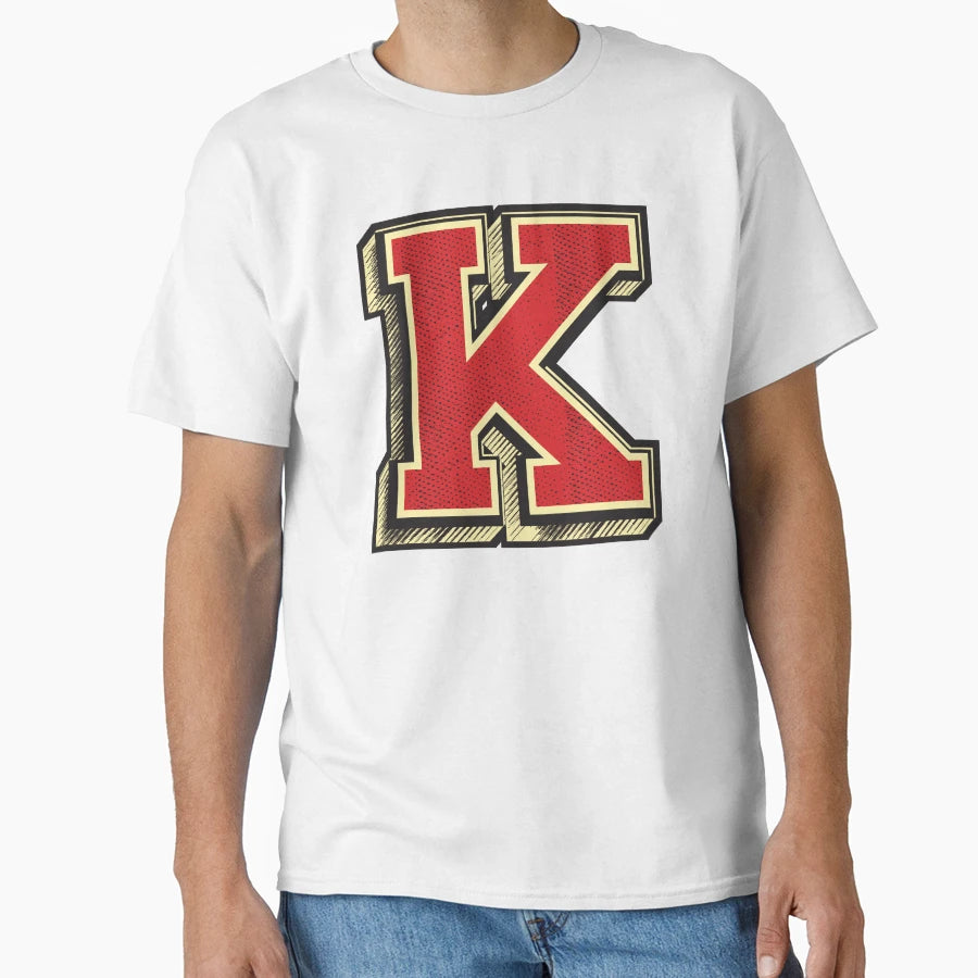Letter K Typography Capital Letters T-Shirt - Fun Novelty Design Men Women - T-Shirt, Sweatshirt, Hoodie