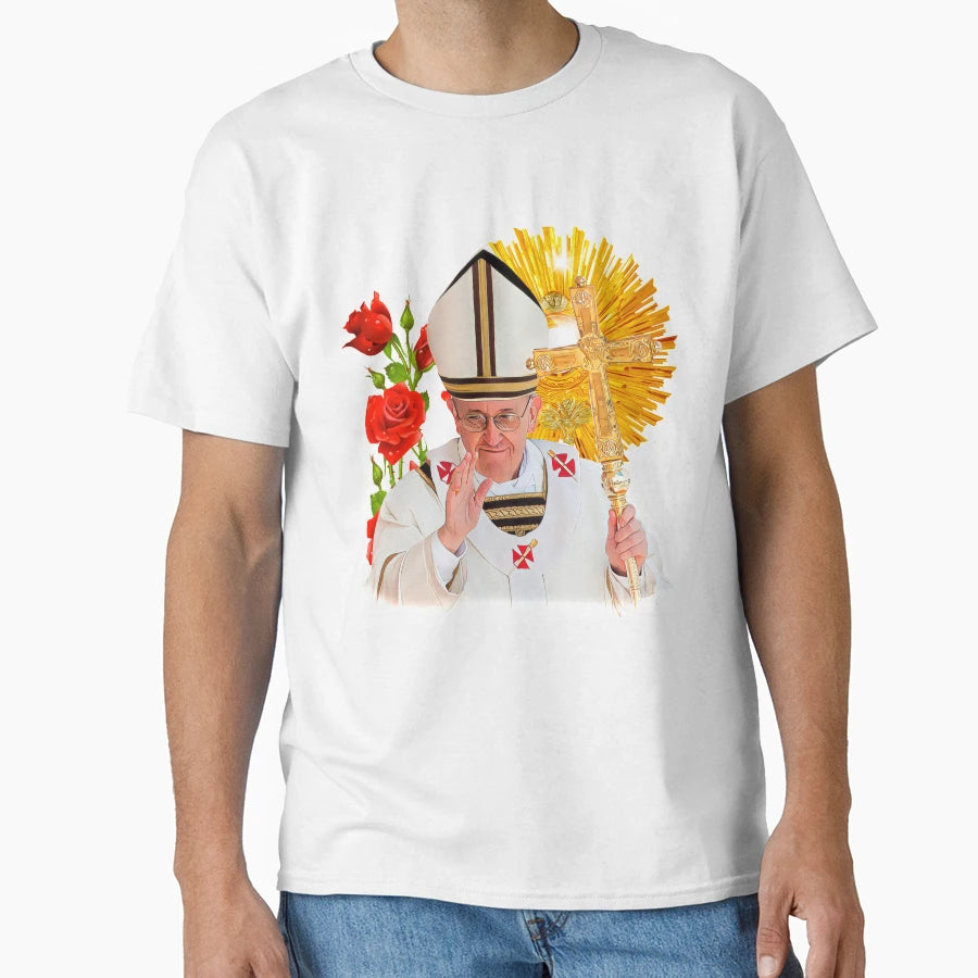 Pope Francis T-Shirt - Minimalist Print Unisex - T-Shirt, Sweatshirt, Hoodie